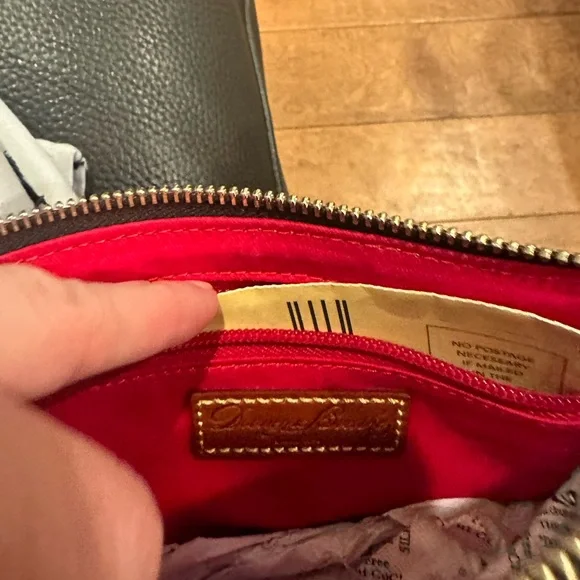 Dooney & Bourke Black and Tan Monogram Crossbody Bag 9x6 - Picture 6 of 8